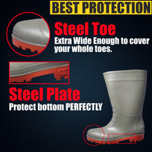 Load image into Gallery viewer, ZERED™ SAVER Mens Waterproof Rubber Rain Boots Work Safety Boots - Steel Toe