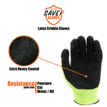 Load image into Gallery viewer, SAVER HEAVY DUTY High Visibility Latex Green Work and Gardening Gloves