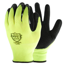 Load image into Gallery viewer, SAVER HEAVY DUTY High Visibility Latex Green Work and Gardening Gloves