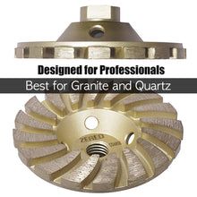 Load image into Gallery viewer, Zered™ GOLD Diamond Grinding Turbo Cup Wheel for Granite, Quartz and Hard Stone