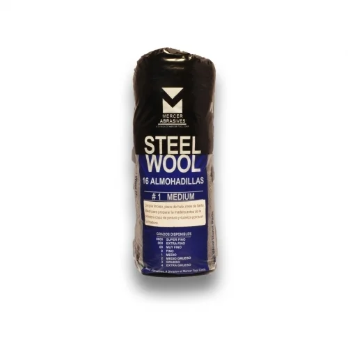 STEEL WOOL #1, HAND PADS - MEDIUM - 16 pad/bag 