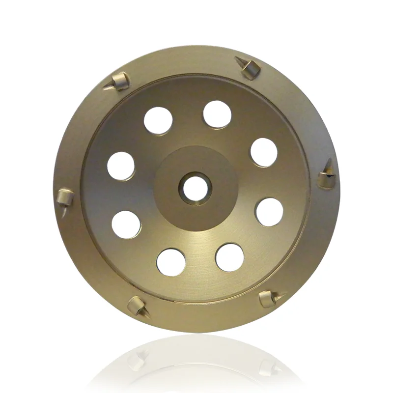 5" PCD CUP X 5/8"-11TH GOLD (R TYPE), 4 Segment