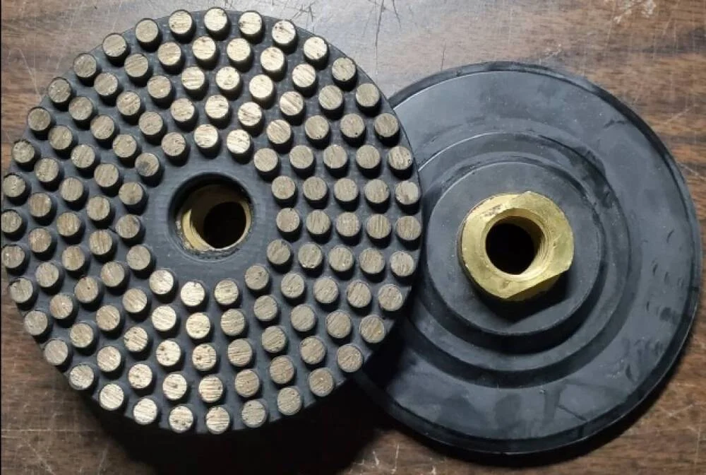 4" Grit 30, Metal Dot Pad Soft Bond- W/Backup