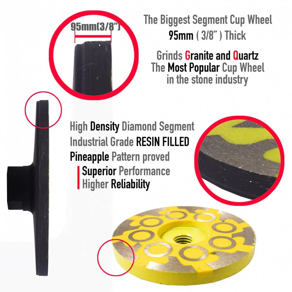 4" T-seg Resin Turbo Cup, Coarse - Blue