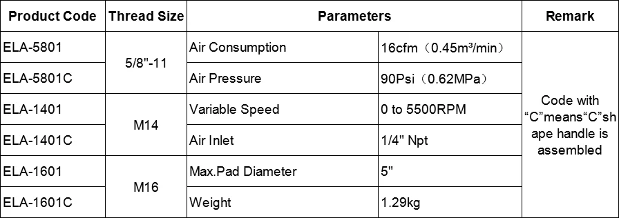 4" SZ Air Polisher, Rear Exhaust - 5500 rpm