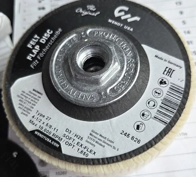 4.5" Extra Flex Felt Flap Discs w/backing, Type 27