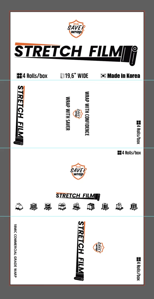 G-18 STRETCH FILMS, 20" x 1150', 18 GAUGE, 4 roll/box