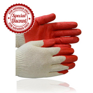 Zered™ Premium RED Latex Rubber Palm Coated Work Gloves